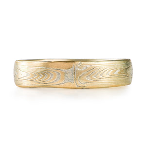 mokume gane wedding ring, gold