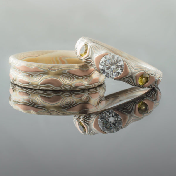 Mokume gane wedding band hotsell