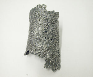 lace, cast, silver, oxidized silver, filigree,