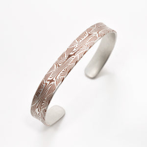 Mokume Pattern Welded Bracelet in Silver and Copper