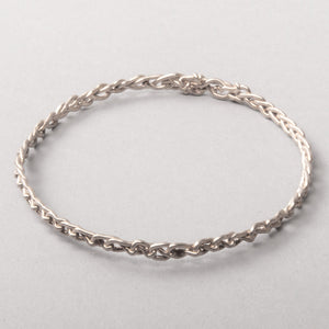 Thin Chain Link Silver Cuff Bracelet