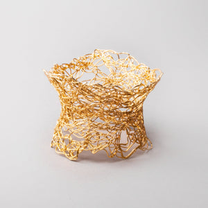 Knitted Flanged Gold Cuff