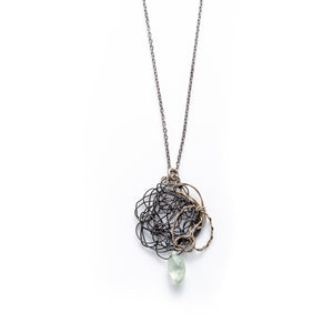 Silver and Olivine Intertwined Pendant
