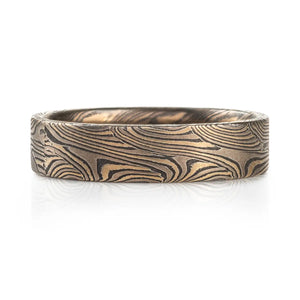 mokume gane flare palette ring in unique original arn krebs pattern