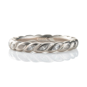 Twisted Mokume Gane Band with Diamonds