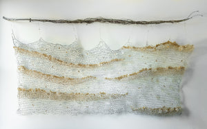 Large Scale Woven Wire Art Tapestry ~ Igens Aureum Fluctus (Huge Golden Waves)