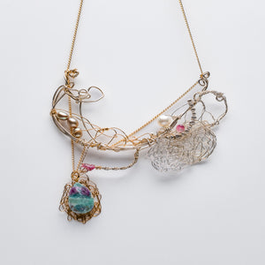 Organic Pearl and Zoisite Necklace