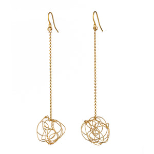 Spun Disc Chain Earrings