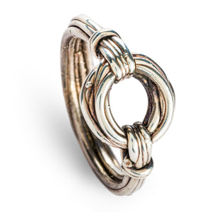 Cast Silver Bound Loop Ring﻿