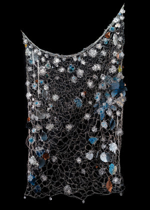 amazing fiber art wall piece, fine art, glass
