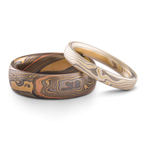 pair of mokume gane rings
