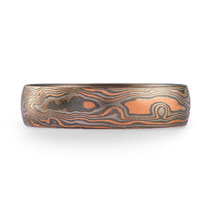 mokume red gold ring. vintage feel