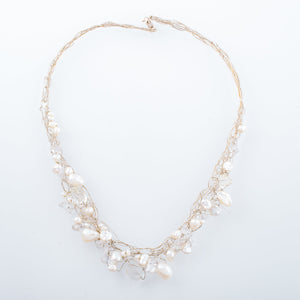 Spun Necklace with Quartz Freshwater and Keishi Pearls