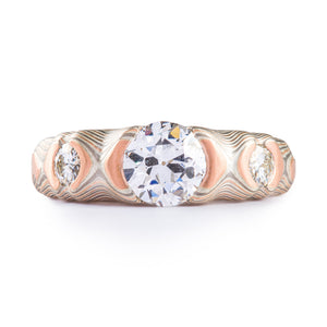 diamond mokume engagement ring bespoke and unique