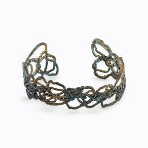 Knitted Oxidized Silver Cuff