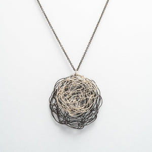 Large Bi-Metal Disk Pendant