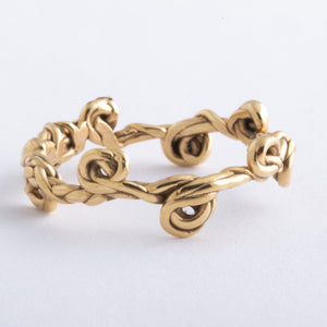 Solid 14K Yellow Gold Weave Ring
