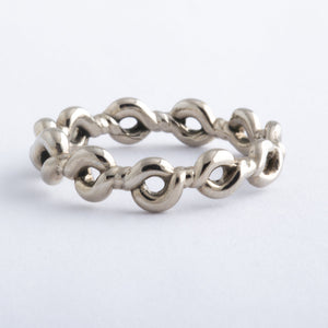 Solid 14K White Gold Loop Ring