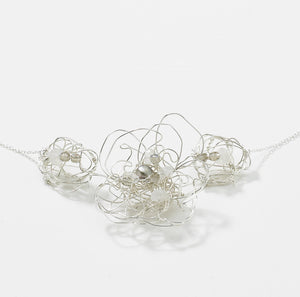 This line drawing necklace is so versatile! A great choice for a bride to be, mothers day, or everyday wear.  Featuring organic line drawn flowers with sparkling accents of moonstone, pearls and labradorite. Sure to catch the light and an eye or two.