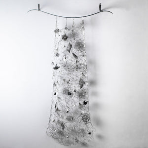 contemporary birds art, fine art, fiber art, wire dress, Nicole hollis