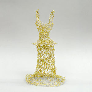 tabletop gold wire dress, home decor, small decorative pieces, collection, fine art decor