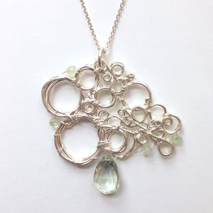 Cell Pendant with Green Amethyst