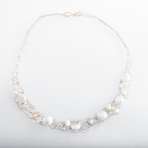 Spun Necklace with Large Freshwater Pearls