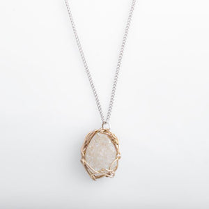 Wrapped Raw Moonstone Pendant