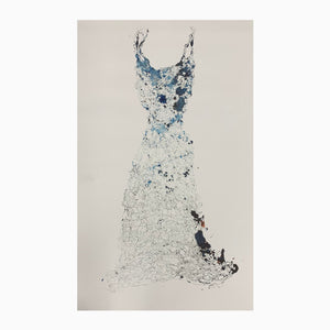 Azul (Blue) Dress Collagraph