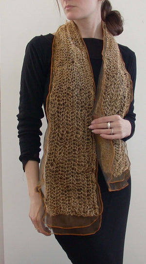 Woven Wire Sculptural Scarf, wearable art, woven wire clothing, wire scarf, wearable art, 