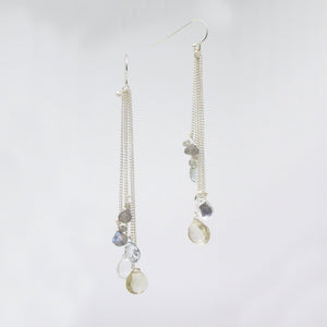 silver chain moonstone and labradorite 