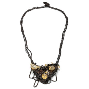Oxidized Tangled Chain with Citrine