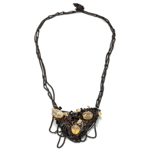 Oxidized Tangled Chain with Citrine – Susan Freda Studios