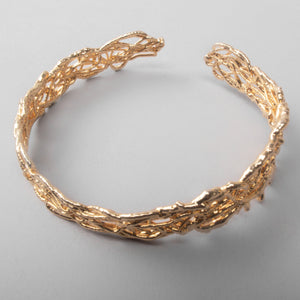 Line Drawing Gold Cuff Bracelet
