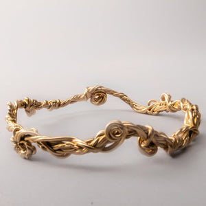 Wavy Spiral Gold Cuff Bracelet