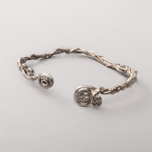 Wavy Spiral Silver Cuff Bracelet