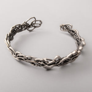Organic Oxidized Silver Cuff Bracelet