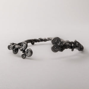 Spiral Oxidized Silver Cuff Bracelet