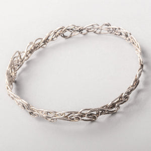 Silver Woven Cuff Bracelet