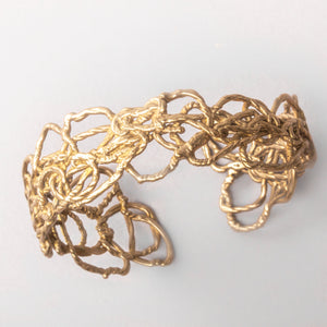 Knitted Gold Cuff Bracelet