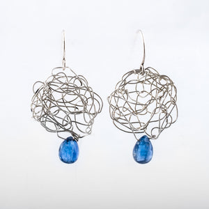 Spun Kyanite Briolette Earrings