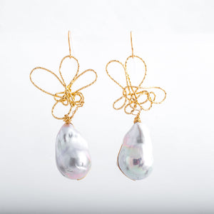 Baroque Iridescent Pearl Long Knots