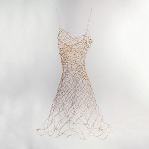 Woven Copper Chain Dress Sculpture ~ Filum Auro (Gold Thread) Susan Freda Studios Woven Copper Chain Dress Sculpture ~ Filum Auro (Gold Thread) Susan Freda Studios