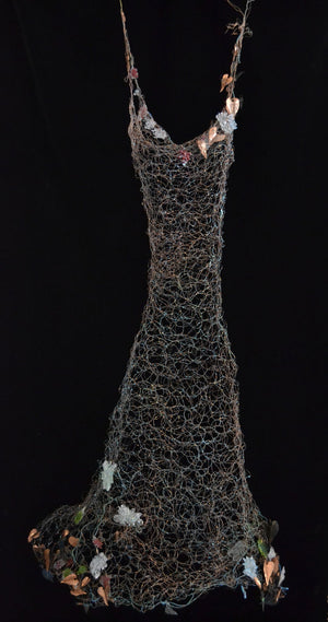 wire dress with flowers