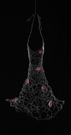 designer wire dress celebrity home rose dress sculpture 