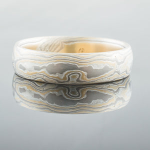 mokume gane ring mens wedding band woodgrain