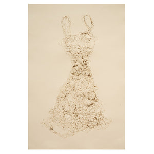 Small Sepia Dress Collograph